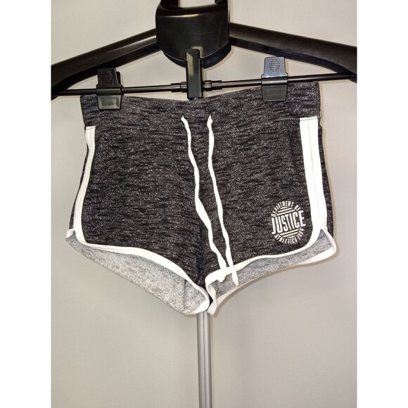 Justice Active Kids Black White Athletic Girl's Shorts Size 10 - Picture 1 of 4